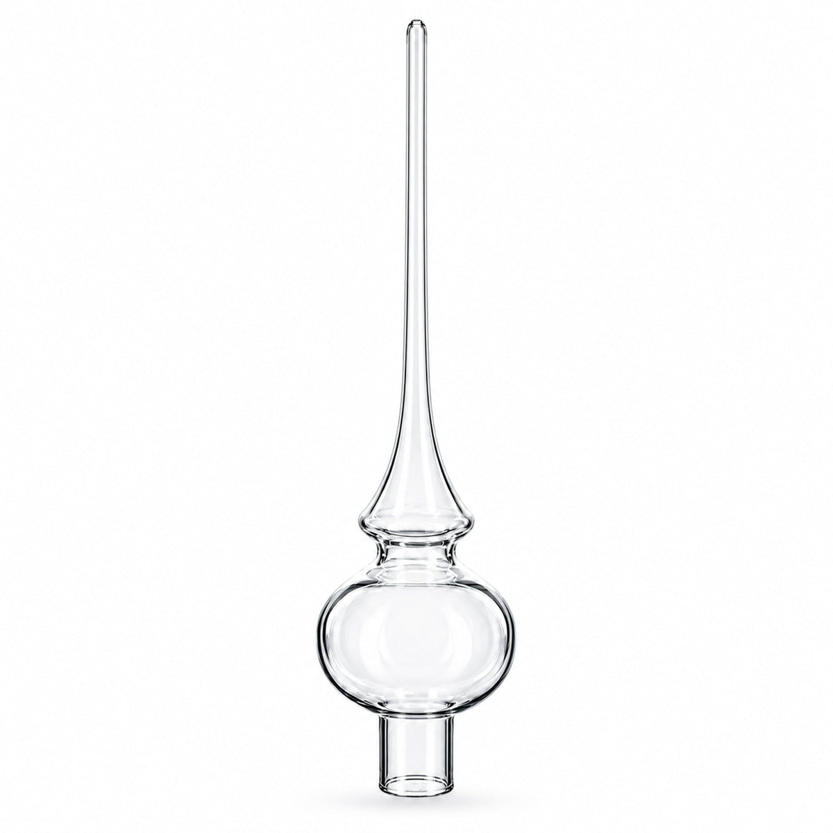 Clear Mouth-Blown Finial Glass Christmas Tree Topper 11 Inches