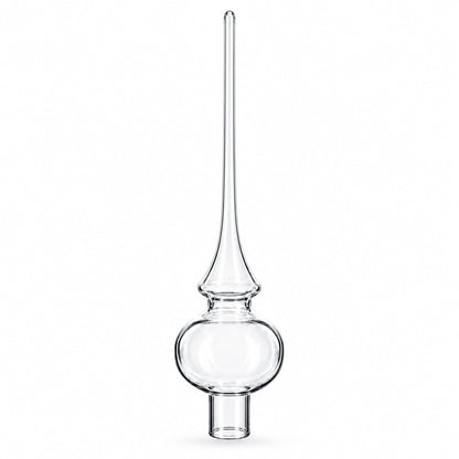 Clear Mouth-Blown Finial Glass Christmas Tree Topper 11 Inches