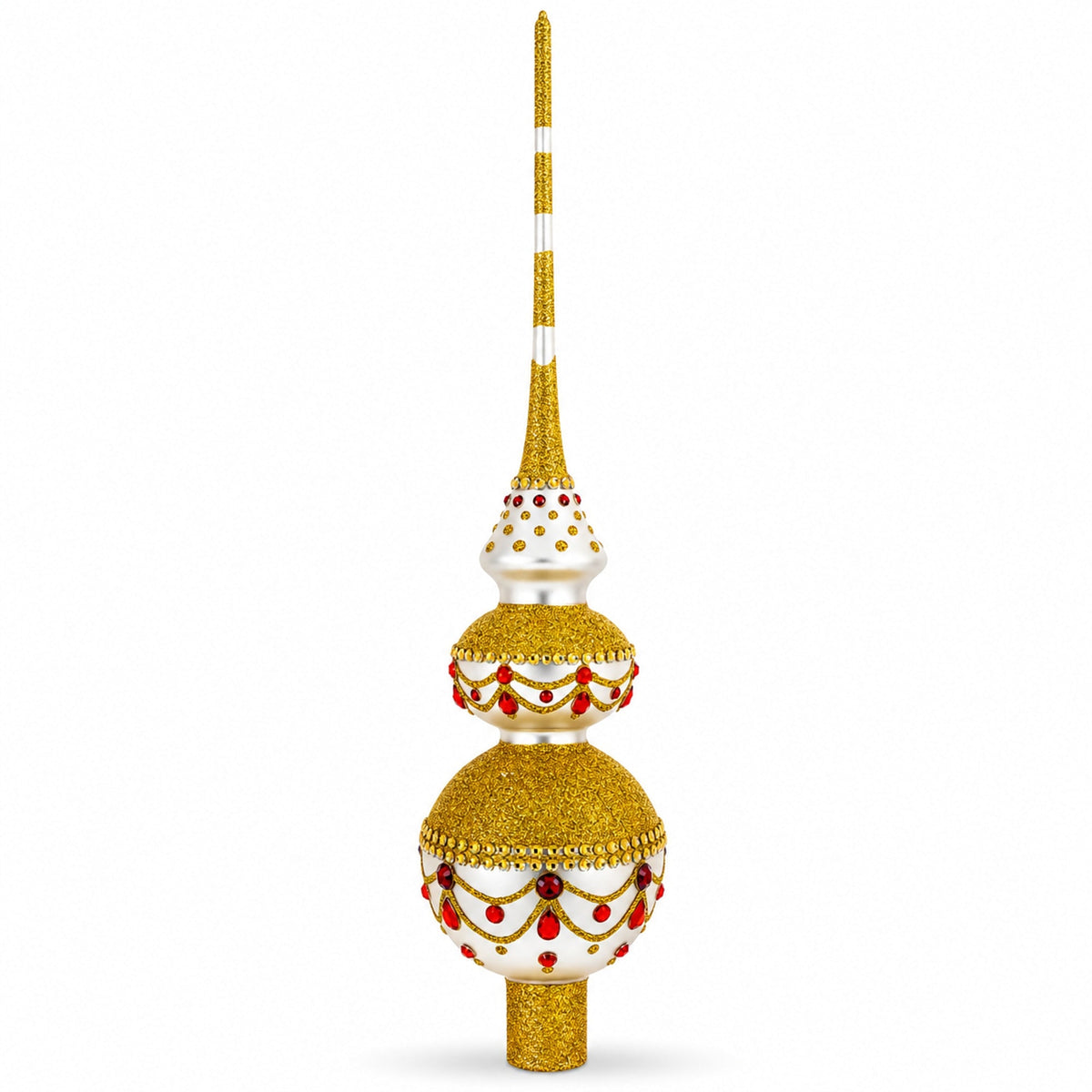Double Ball Glass Christmas Tree Topper