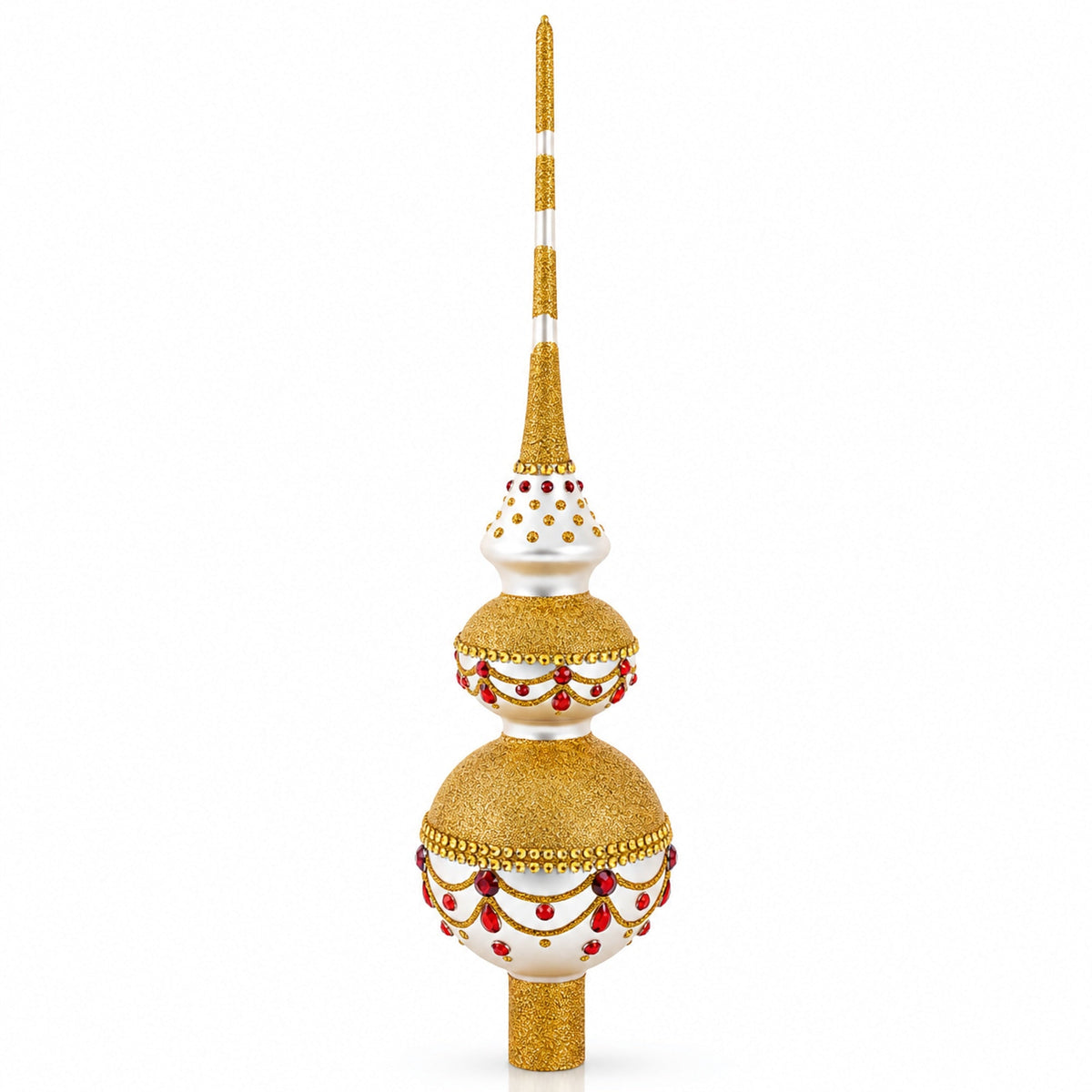 Double Ball Glass Christmas Tree Topper