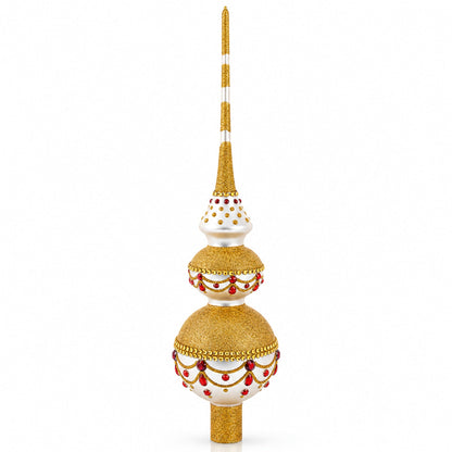 Double Ball Glass Christmas Tree Topper