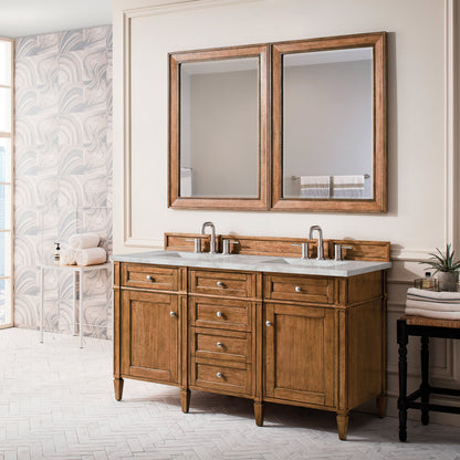 James Martin Brittany 60" Double Bathroom Vanity, Saddle Brown