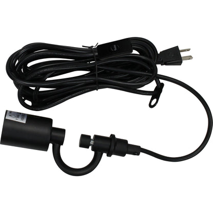 14"W 1 Light Swag Plug-In Pendant  Shallow Drum Textured Oatmeal Shade Black Cord