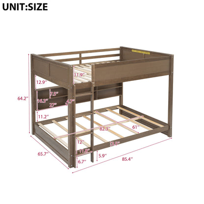 Bunk Bed With Storage Cabinets And USB Ports