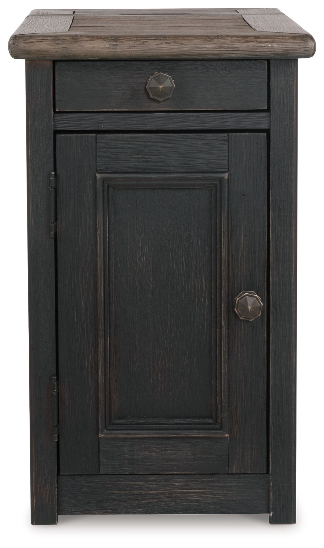 Tyler Creek - Chair Side End Table - Grayish Brown / Black