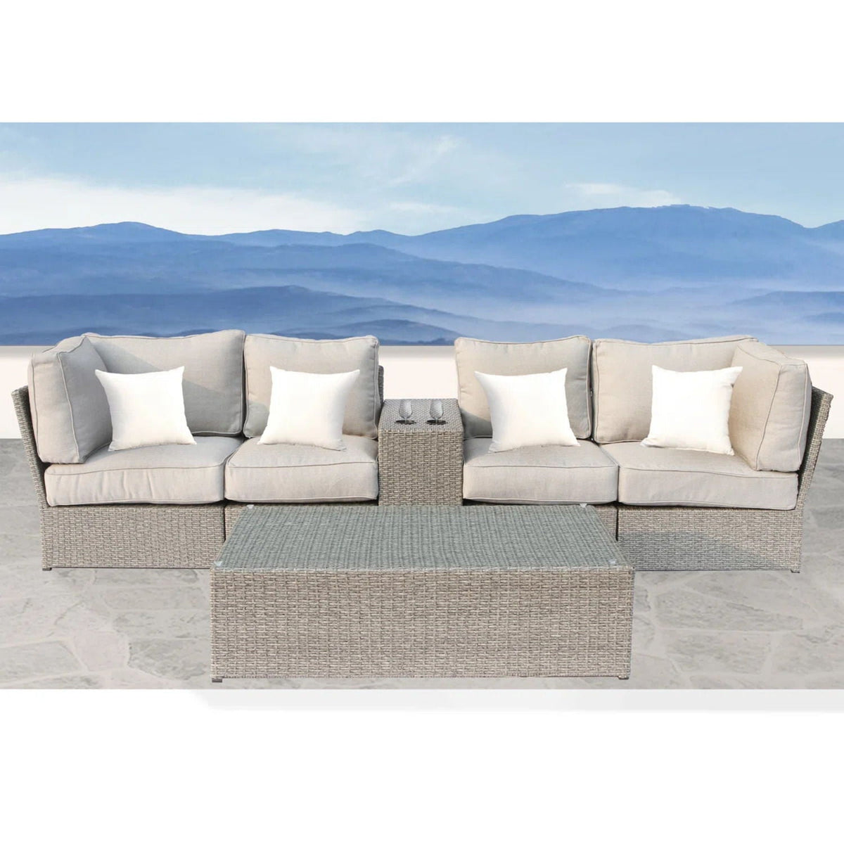 Stylish Modular Wicker Patio Seating Group