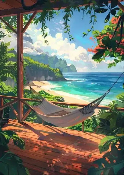 Tropical beach canvas wall art set of 9 living room decor