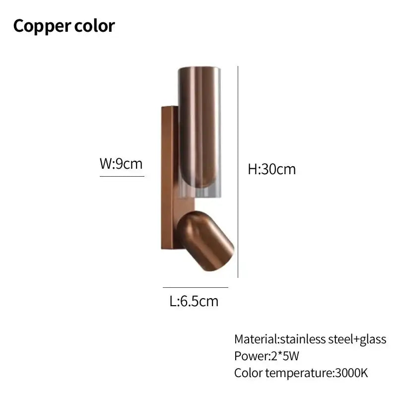 Modern brushed stainless steel adjustable wall reading lamps bedroom