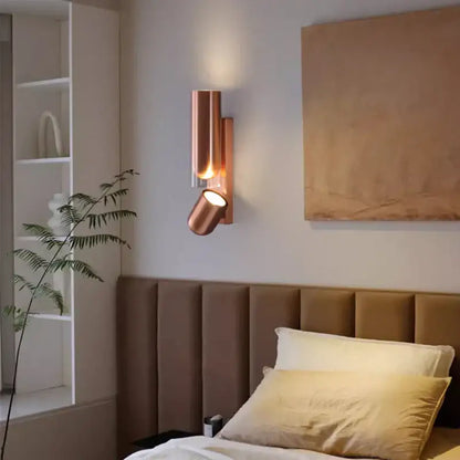 Modern brushed stainless steel adjustable wall reading lamps bedroom