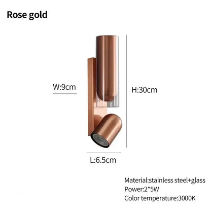 Modern brushed stainless steel adjustable wall reading lamps bedroom