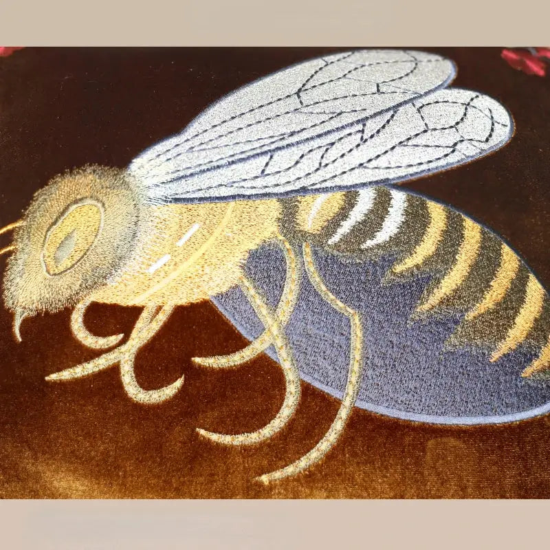 Bee embroidery cushion cover yellow green & blue living room decor