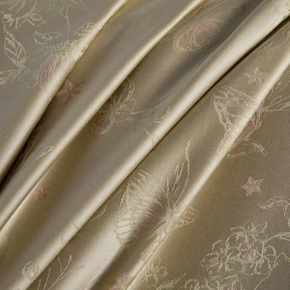 Beige and gold butterfly lyocell cotton bedding set bedroom