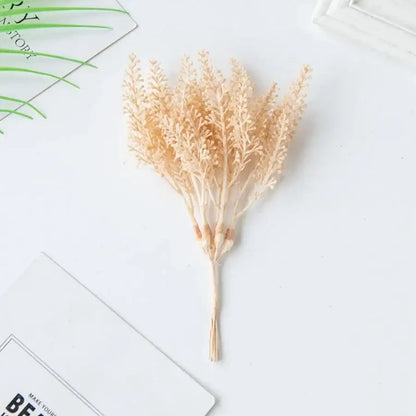 Beige artificial plants golden wheat ear stems for living room decor