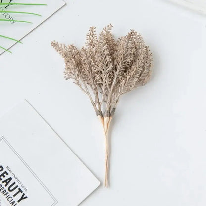 Beige artificial plants golden wheat ear stems for living room decor