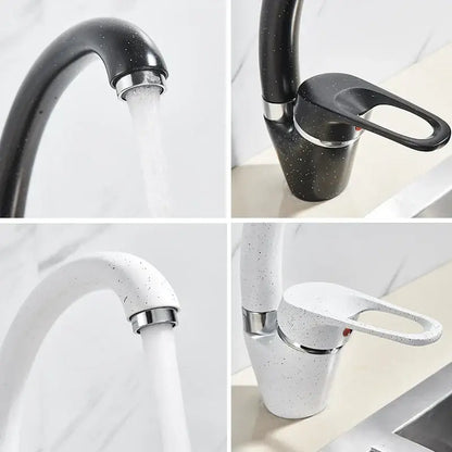 Beige brass kitchen faucet with 360 swivel spout single handle mixer