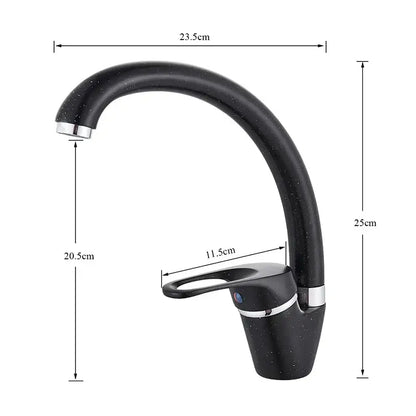 Beige brass kitchen faucet with 360 swivel spout single handle mixer