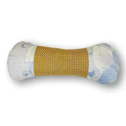 Beige & brown floral woven cooling neck pillow bedroom support