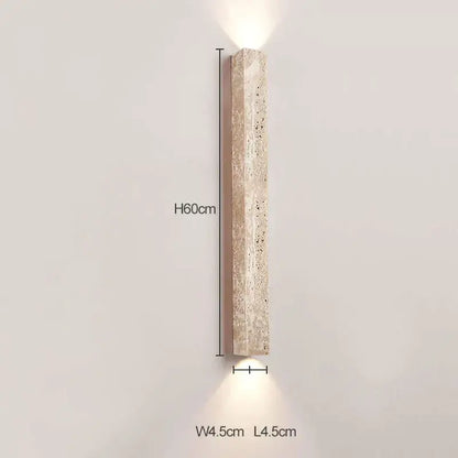Beige cave stone wall lamp – living room dual glass sconce