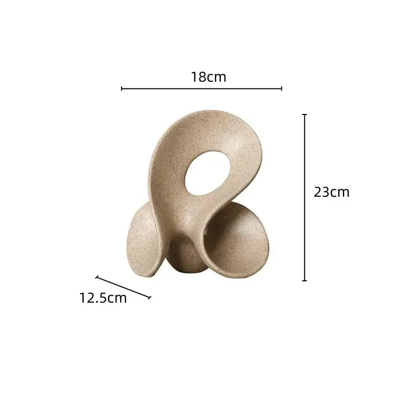Beige ceramic coral hollow sculpture living room abstract decor