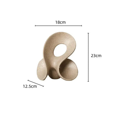 Beige ceramic coral hollow sculpture living room abstract decor