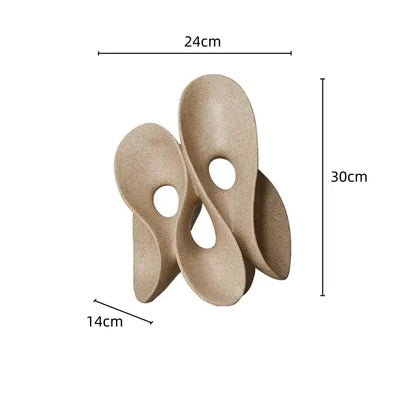 Beige ceramic coral hollow sculpture living room abstract decor