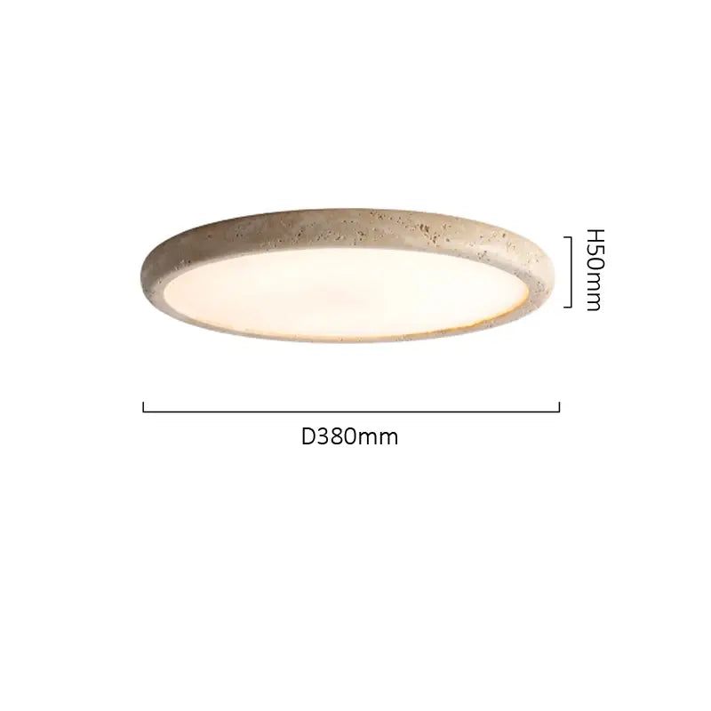Beige concrete brass led flush mount light living room ceiling lamp