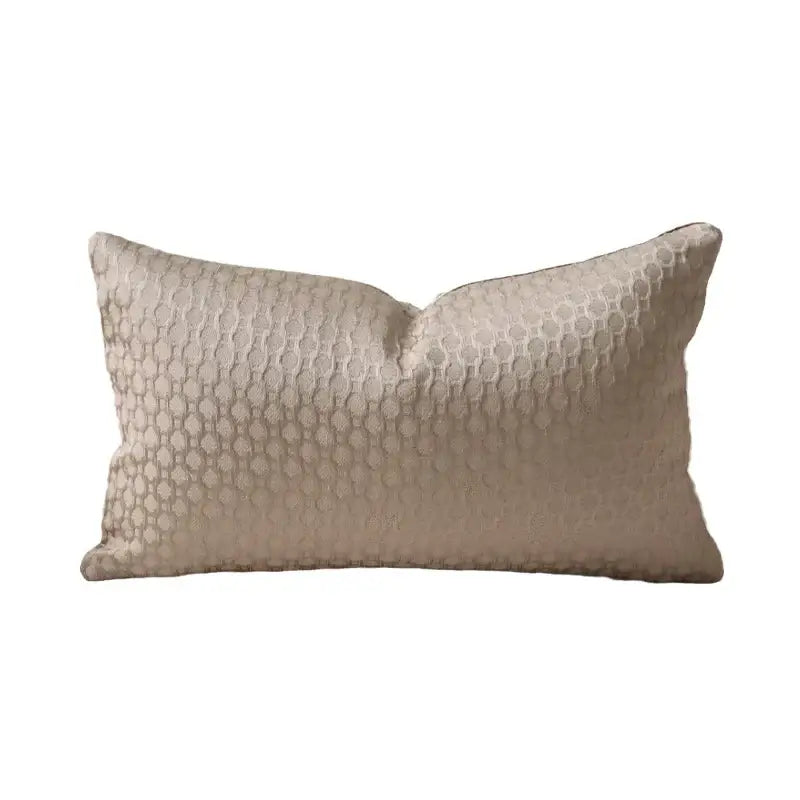 Beige convex rings geometry jacquard living room cushion cover