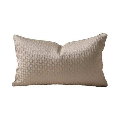 Beige convex rings geometry jacquard living room cushion cover