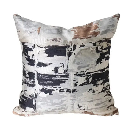 Beige convex rings geometry jacquard living room cushion cover