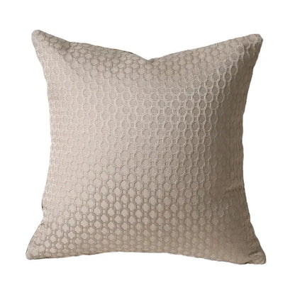 Beige convex rings geometry jacquard living room cushion cover