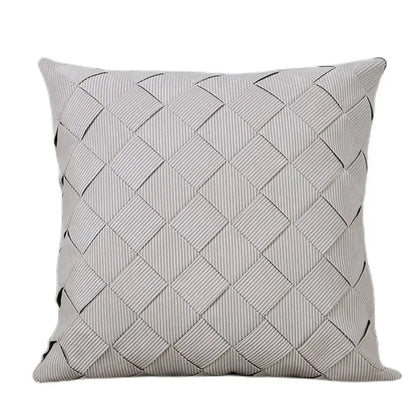 Beige corduroy woven diamond pillow cover living room bedroom