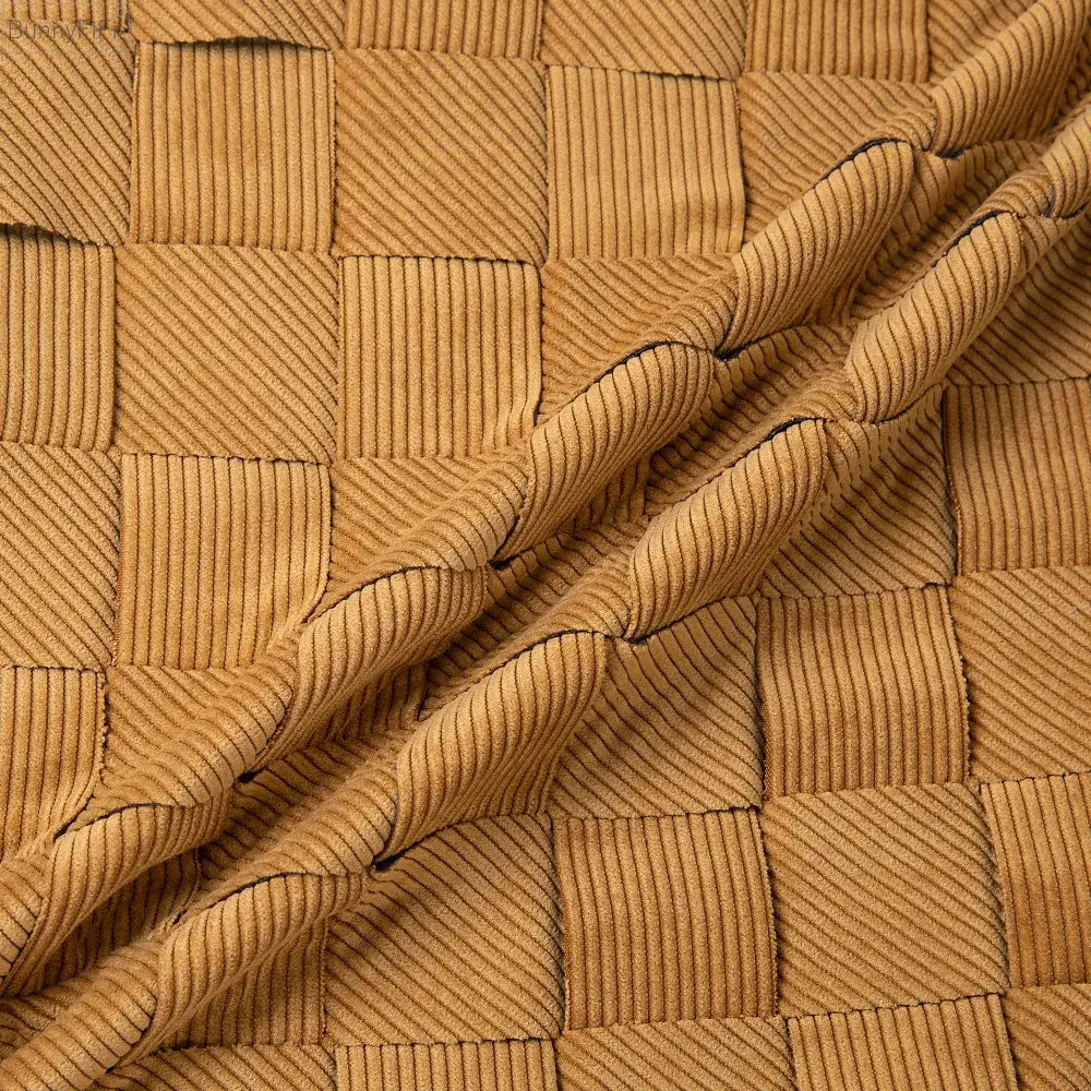Beige corduroy woven diamond pillow cover living room bedroom