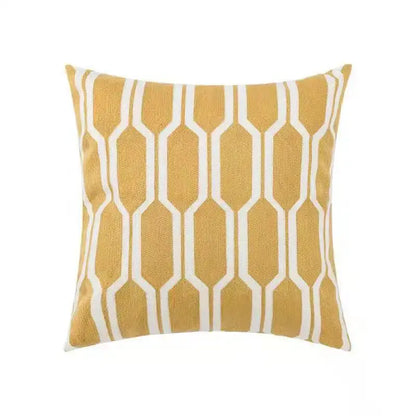 Beige daisy floral geometric pillow cover living room decor