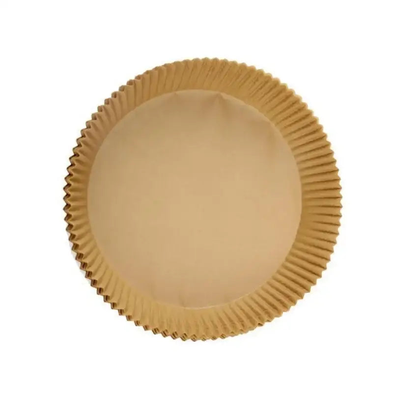 Beige fluted air fryer paper liner 50pcs kitchen baking mat