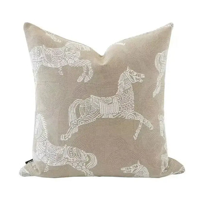 Beige geometric jacquard cushion cover living room pillow accent