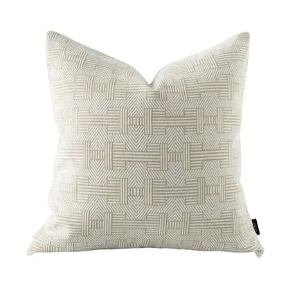 Beige geometric jacquard cushion cover living room pillow accent