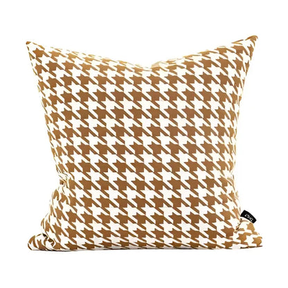 Beige geometric jacquard cushion cover living room pillow accent