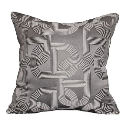 Beige geometric jacquard cushion cover living room pillow accent
