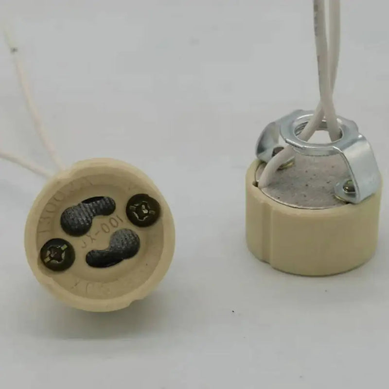 Beige gu10 ceramic socket holder with metal bracket for kitchen lights
