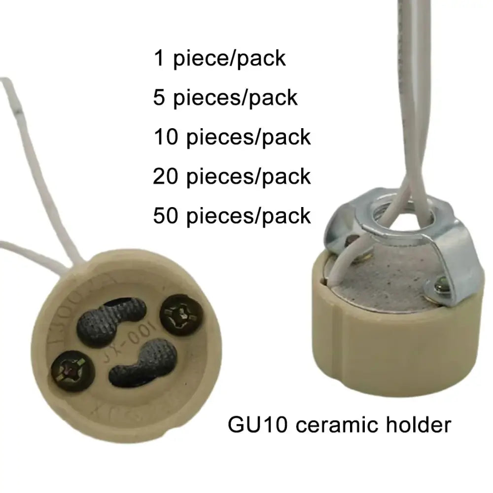 Beige gu10 ceramic socket holder with metal bracket for kitchen lights