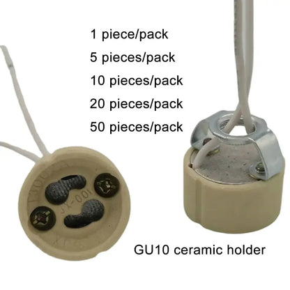 Beige gu10 ceramic socket holder with metal bracket for kitchen lights