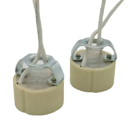 Beige gu10 ceramic socket holder with metal bracket for kitchen lights