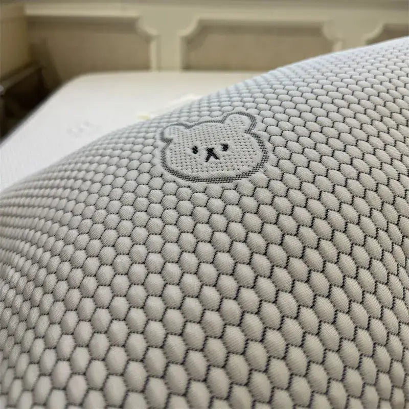 Beige honeycomb bear cooling ice bean sheet set bedroom