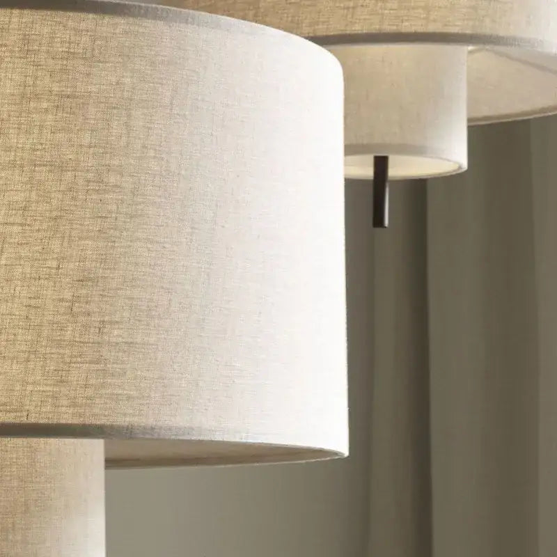 Beige linen bohemia fabric pendel lamp for office or living room