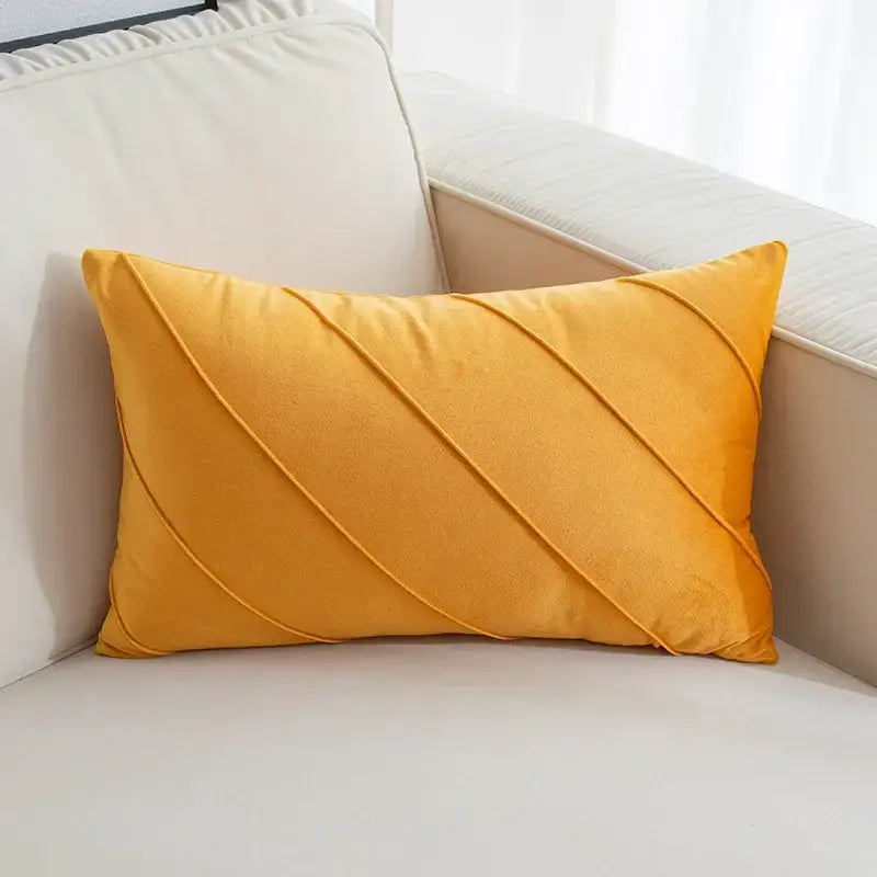 Beige & pink hand pleat embroidered cushions living room velvet pillow