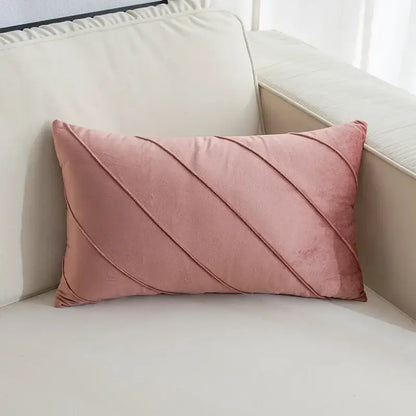 Beige & pink hand pleat embroidered cushions living room velvet pillow