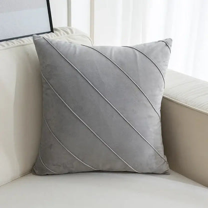 Beige & pink hand pleat embroidered cushions living room velvet pillow