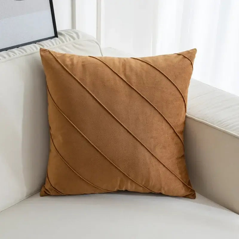 Beige & pink hand pleat embroidered cushions living room velvet pillow