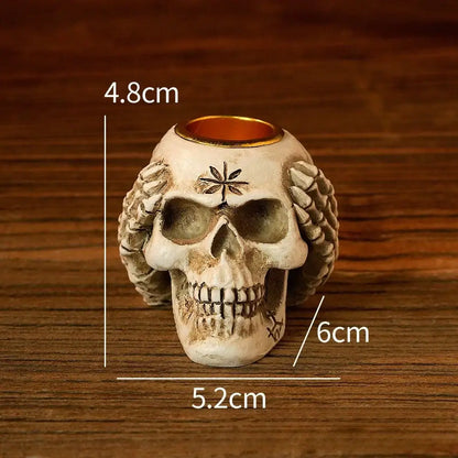 Beige resin bone skeleton candlestick holder set dining room decor