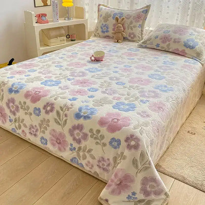 Beige space astronaut cartoon flannel blanket bedroom sofa cover